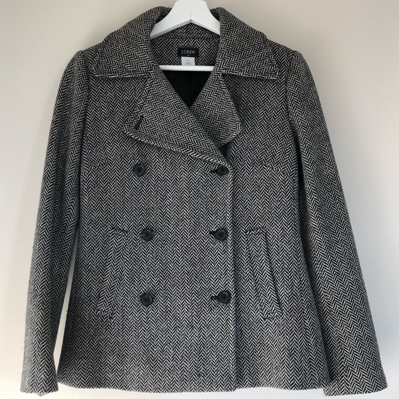 J. Crew Jackets & Blazers - J.Crew Womens Wool Herringbone Pea Coat Size XS